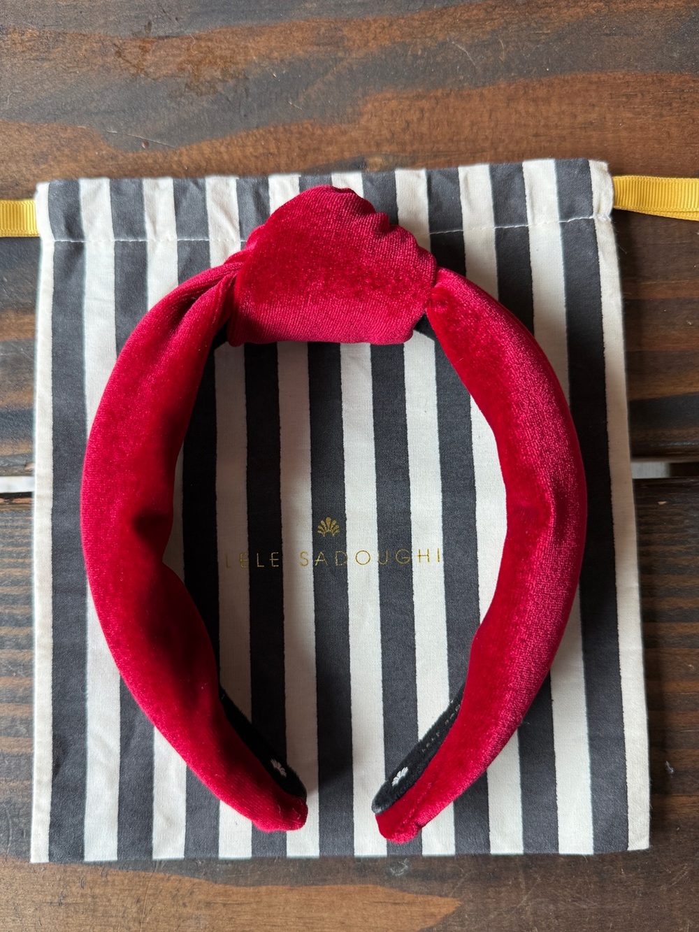 Lele Sadoughi Cherry Velvet Red Headband